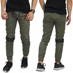 Celana Jogger Chino Double Stripe Olive Green