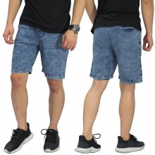 Celana Pendek Denim Acid Washing Dark Blue