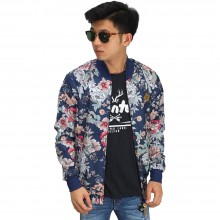 Jaket Parasut Floral Navy
