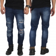 Jeans Ripped Mega Destroyed Dark Blue