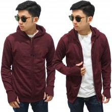 Knit Hoodie Fingerless Maroon