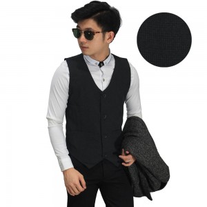 Vest Formal Small Square Emboss Black