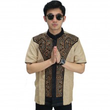Baju Koko Pendek Bordir Jasko Modern Gold