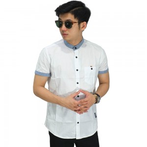 Kemeja Pendek Grandad With List White