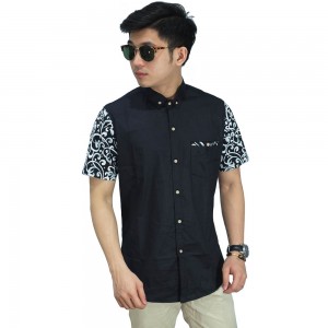 Kemeja Pendek Sleeve Batik Vector Black