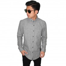 Kemeja Panjang Premium Oxford Grey