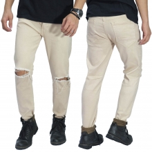 Celana Jeans Ripped On Knee Khaki