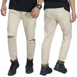Celana Jeans Ripped On Knee Khaki