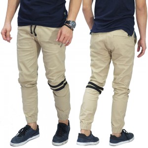 Celana Jogger Chino Double Stripe Khaki