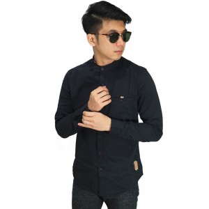 Kemeja Grandad Collar Basic Black