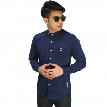 Kemeja Grandad Collar Basic Navy