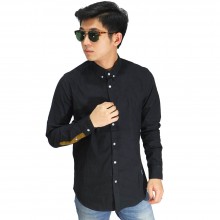 Kemeja Premium Cuff With List Black