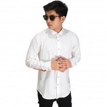 Kemeja Premium Cuff With List White
