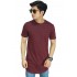 Longline T-Shirt Faded Stripe Maroon