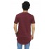 Longline T-Shirt Faded Stripe Maroon