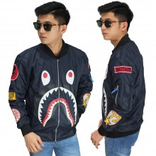 Jaket Bomber Bape Military Patch Navy