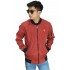 Jaket Bomber Leather Merah Bata