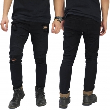 Jeans Skinny Biker Ripped Black