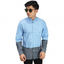 Kemeja Bottom Combination Soft Blue And Grey