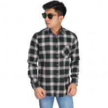 Kemeja Flanel Tartan Plaid Black