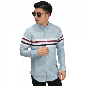 Kemeja Casual Middle Stripe Soft Blue