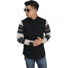 Kemeja Sleeve Layer Block Black