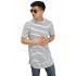 Longline T-Shirt Soft Stripe White