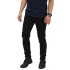 Jeans Thigh And Knee Rips Ankle Zip Black