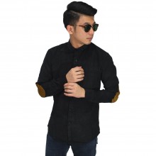 Kemeja Corduroy Elbow Patch Black