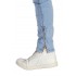 Jeans Knee Rips With Ankle Zip Soft Blue