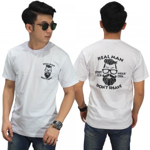 Kaos Real Man Don't Shave White