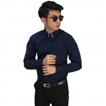 Kemeja Formal Double Collar Navy