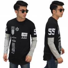 Longline Double Layer Badge Black