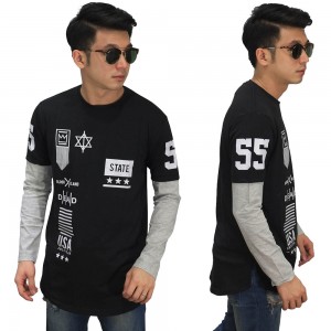 Longline Double Layer Badge Black
