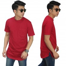 Longline T-Shirt Basic Red