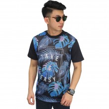 Mesh T-Shirt Leaf Printing