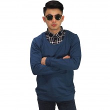 Sweater With Fake Shirt Navy