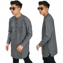 Baju Koko Kurta Gamis Dark Grey