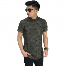 Kemeja Pendek Maskulin Camouflage Army