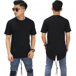 Longline T-Shirt Fishtail Black