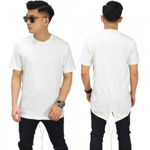 Longline T-Shirt Fishtail White