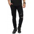 Jeans Ripped Distressed Left Side Black