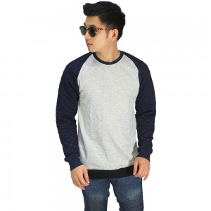 Sweatshirt Raglan Quilted Soft Grey