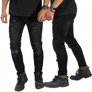 Biker Jeans Extra Ripped Vintage Black