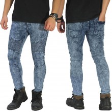 Biker Jeans Maskulin Snow Wash Blue