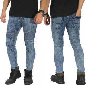 Biker Jeans Maskulin Snow Wash Blue