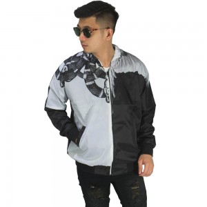Jaket Bomber Printing Half Wings And Snake