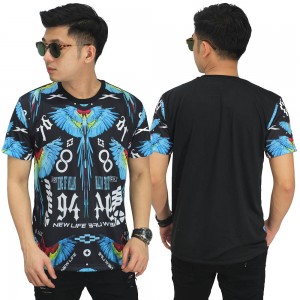 Kaos Printing Parrot Pattern