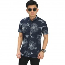 Kemeja Pendek Hawaii Floral Vector