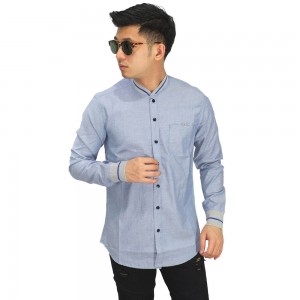 Kemeja Varsity Baseball Soft Blue